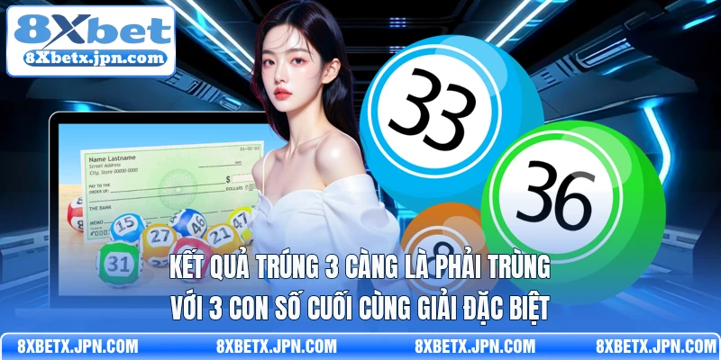 Kết quả trúng 3 càng là phải trùng với 3 con số cuối cùng giải đặc biệt